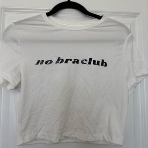 White Graphic Tee with Black Text